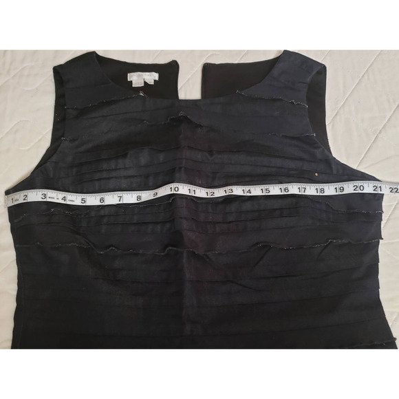 London Times Womens Cocktail Dress Black Tiered Ruffle Sleeveless Size 16 - Picture 5 of 7